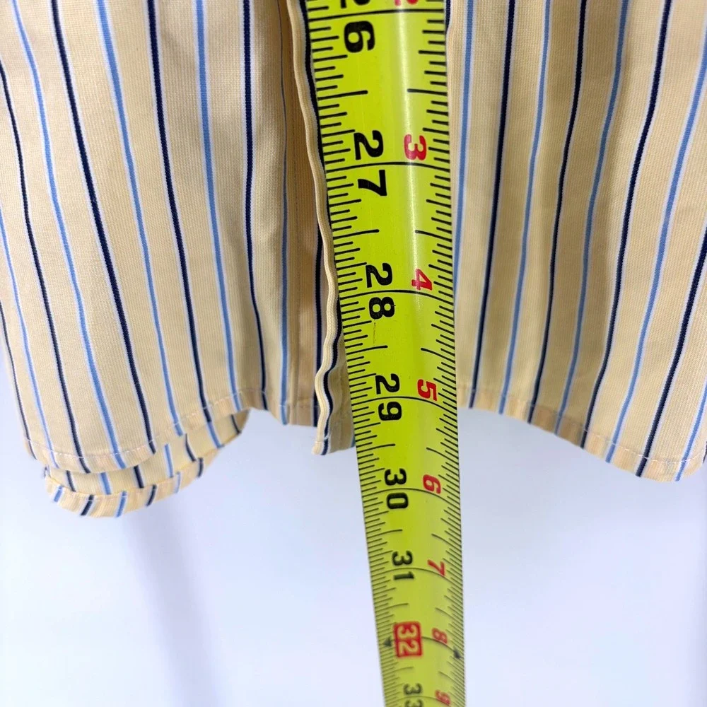 Polo Ralph Lauren Regent Classic Fit Shirt Mens 15.5 32/33 Yellow Blue Stripe